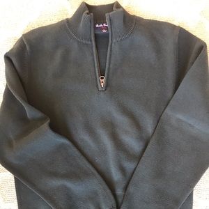 brooks Brothers Dark Green 1/4 zip cotton sweater